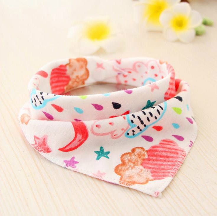 Cute Baby Bandana Bibs, Adjustable Snaps for Newborns & Toddlers Cotton Drool Bibs, Printed Baby Slabber
