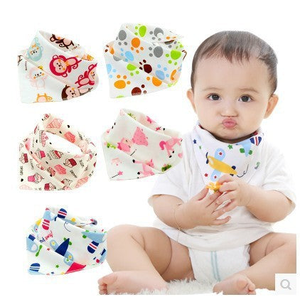 Cute Baby Bandana Bibs, Adjustable Snaps for Newborns & Toddlers Cotton Drool Bibs, Printed Baby Slabber