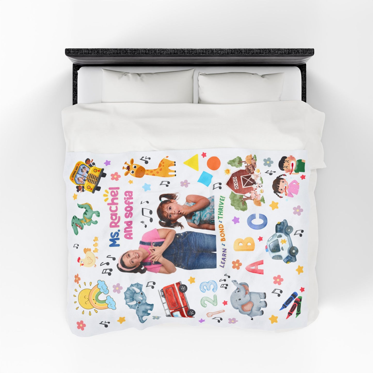 Personalized Miss Rachel Blanket, Custom Photo and Name Kids Blanket, Birthday Gift, Cozy Learning Blanket, Childrens Gift, Toddler Blanket
