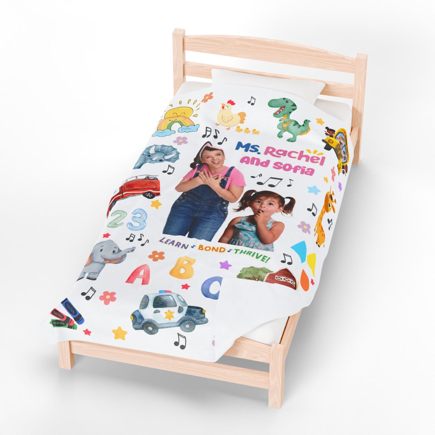Personalized Miss Rachel Blanket, Custom Photo and Name Kids Blanket, Birthday Gift, Cozy Learning Blanket, Childrens Gift, Toddler Blanket