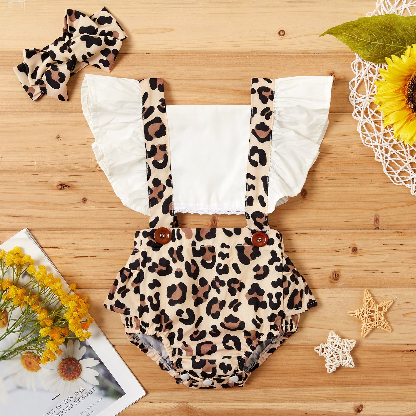 Baby Jumpsuit Leopard Print Girl Baby Romper