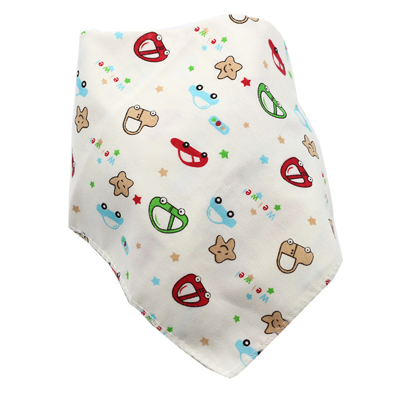 Cute Baby Bandana Bibs, Adjustable Snaps for Newborns & Toddlers Cotton Drool Bibs, Printed Baby Slabber