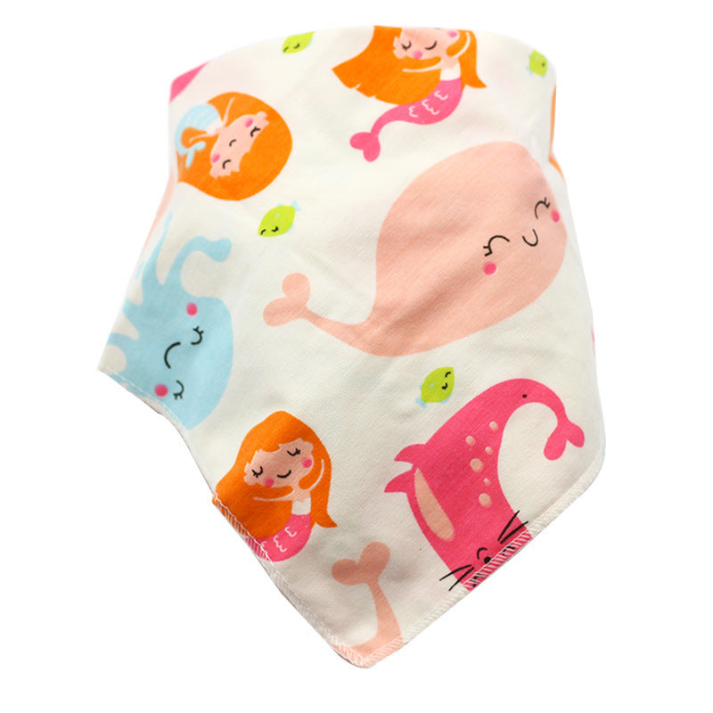 Cute Baby Bandana Bibs, Adjustable Snaps for Newborns & Toddlers Cotton Drool Bibs, Printed Baby Slabber