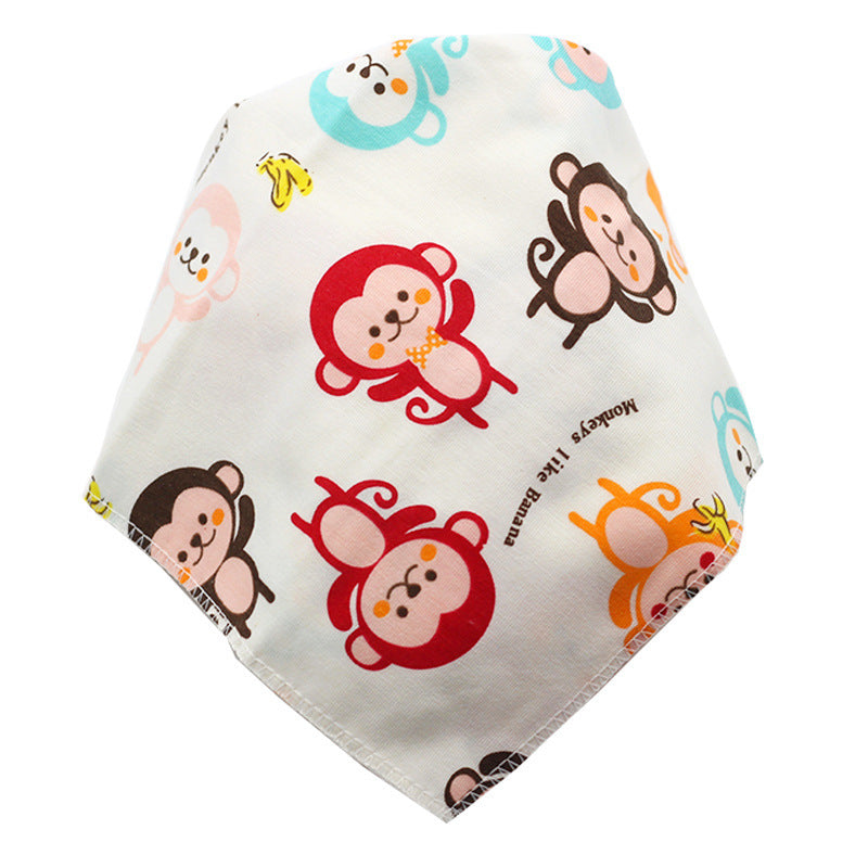 Cute Baby Bandana Bibs, Adjustable Snaps for Newborns & Toddlers Cotton Drool Bibs, Printed Baby Slabber