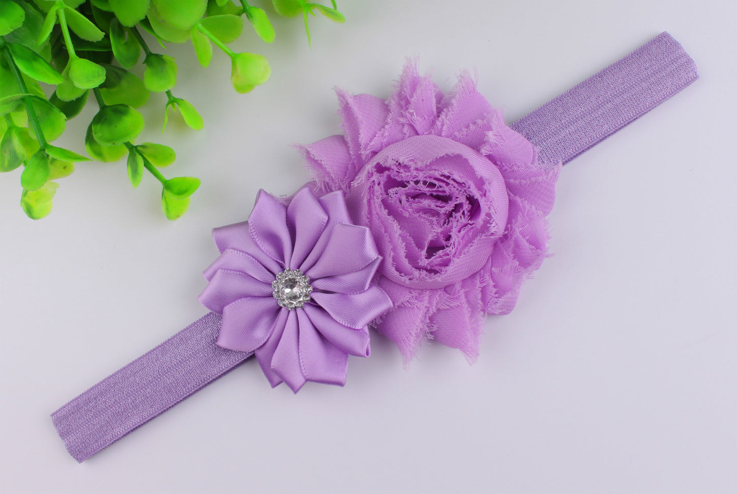 Elastic Floral Baby Headband | Newborn Chiffon Hairband for Girls | Soft Satin Flower Headband for Toddlers | Adjustable Headband for 0-5 Years