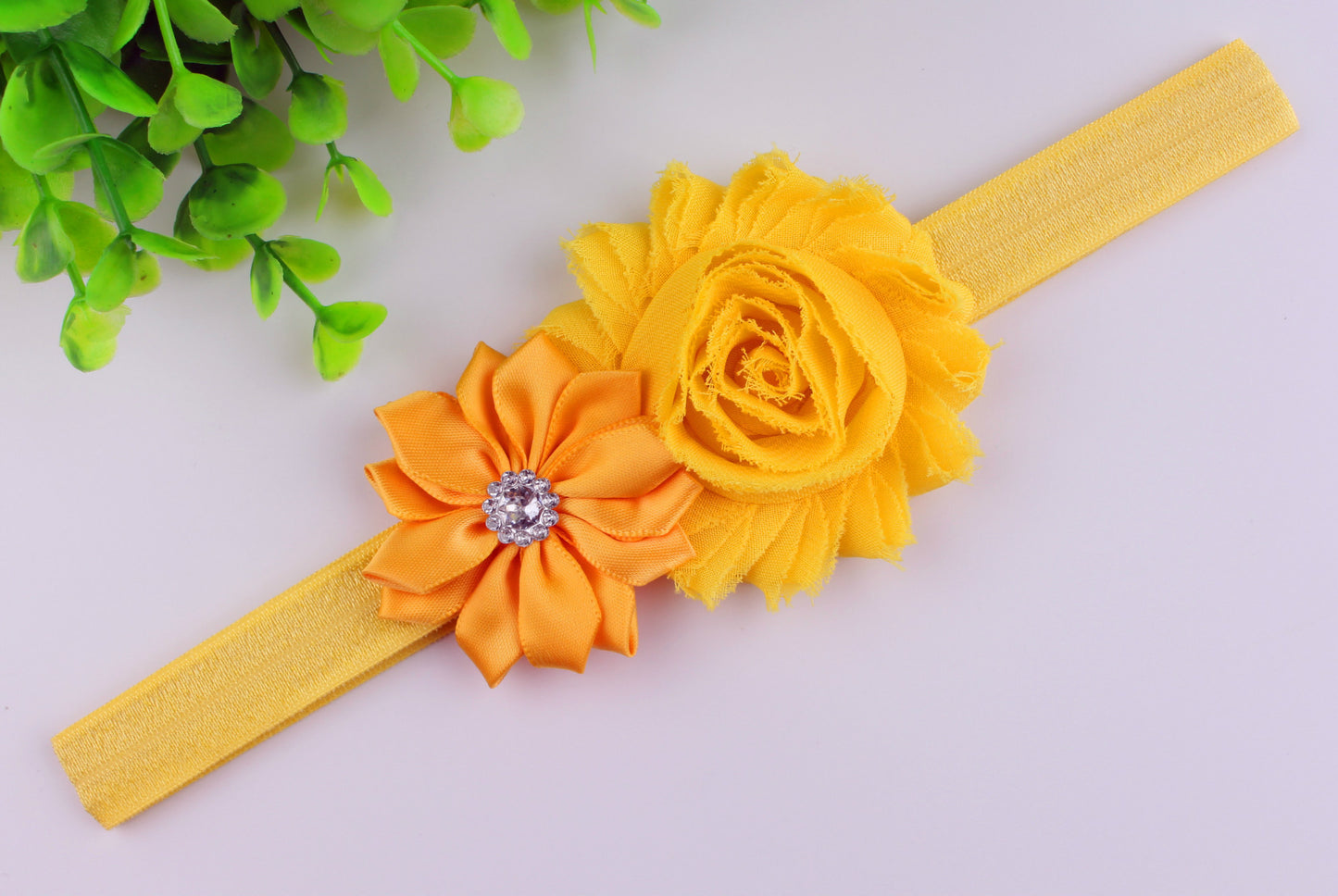 Elastic Floral Baby Headband | Newborn Chiffon Hairband for Girls | Soft Satin Flower Headband for Toddlers | Adjustable Headband for 0-5 Years