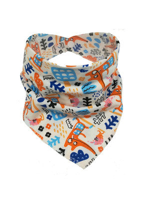 Cute Baby Bandana Bibs, Adjustable Snaps for Newborns & Toddlers Cotton Drool Bibs, Printed Baby Slabber