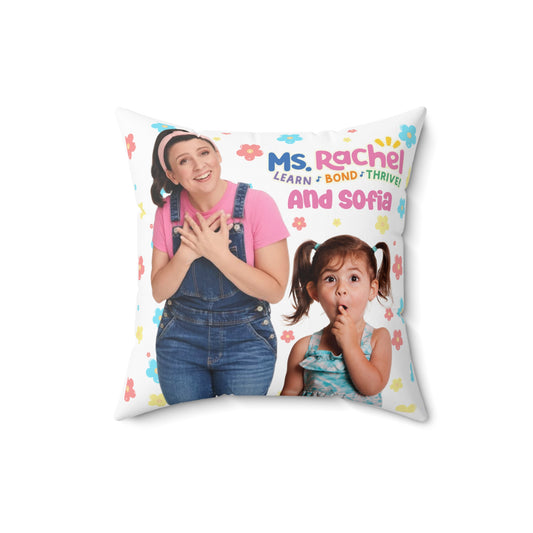 Personalized Ms. Rachel Kids’ Pillow - Custom Name & Photo Decorative Cushion for Playroom, Nursery, Birthdays & Cozy Home Decor