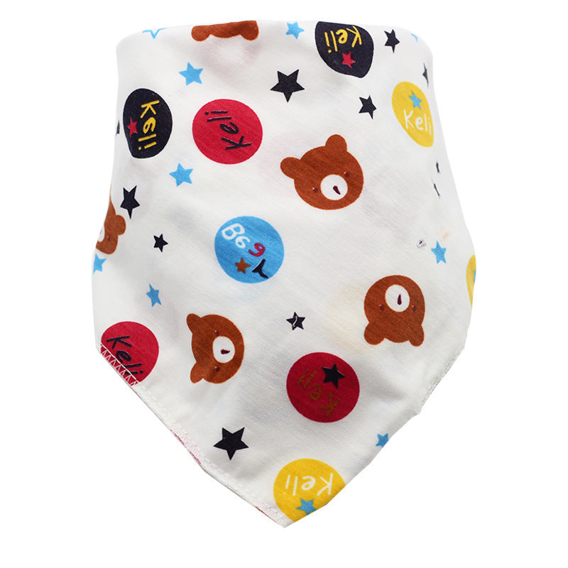 Cute Baby Bandana Bibs, Adjustable Snaps for Newborns & Toddlers Cotton Drool Bibs, Printed Baby Slabber