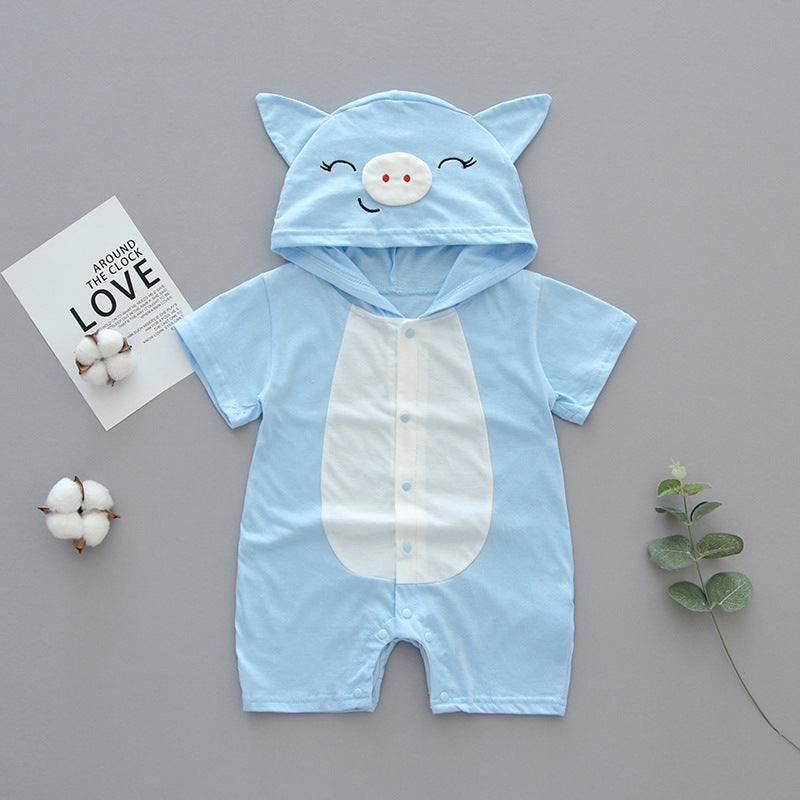 Cute Cow Print Baby Romper | Short Sleeve Cotton Milestone Onesie | Unisex Baby Photoshoot Outfit for Boys & Girls | Soft Breathable Summer Infant Bodysuit | Class A Certified Baby Wear