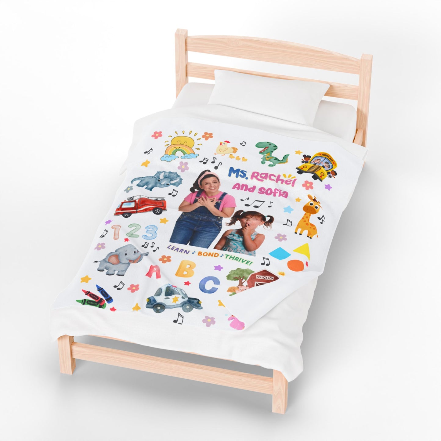 Personalized Miss Rachel Blanket, Custom Photo and Name Kids Blanket, Birthday Gift, Cozy Learning Blanket, Childrens Gift, Toddler Blanket