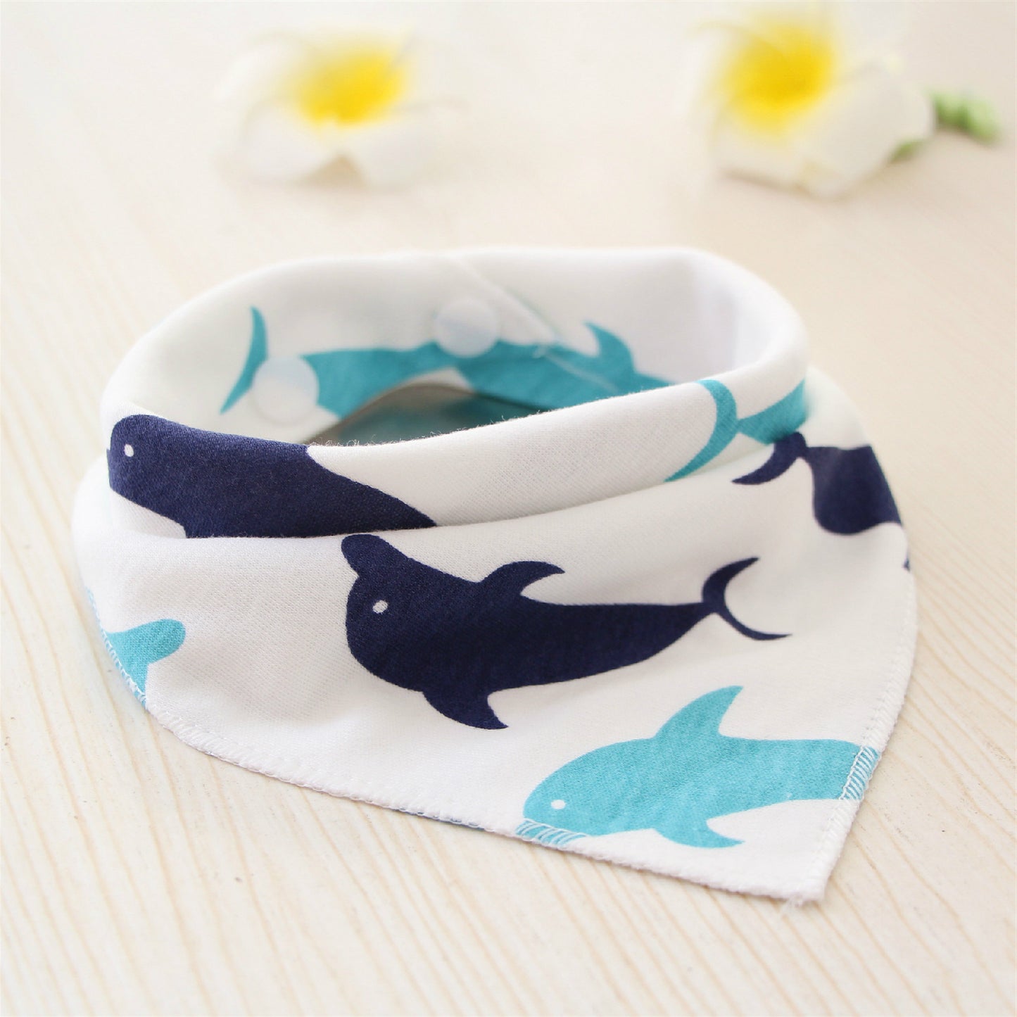 Cute Baby Bandana Bibs, Adjustable Snaps for Newborns & Toddlers Cotton Drool Bibs, Printed Baby Slabber