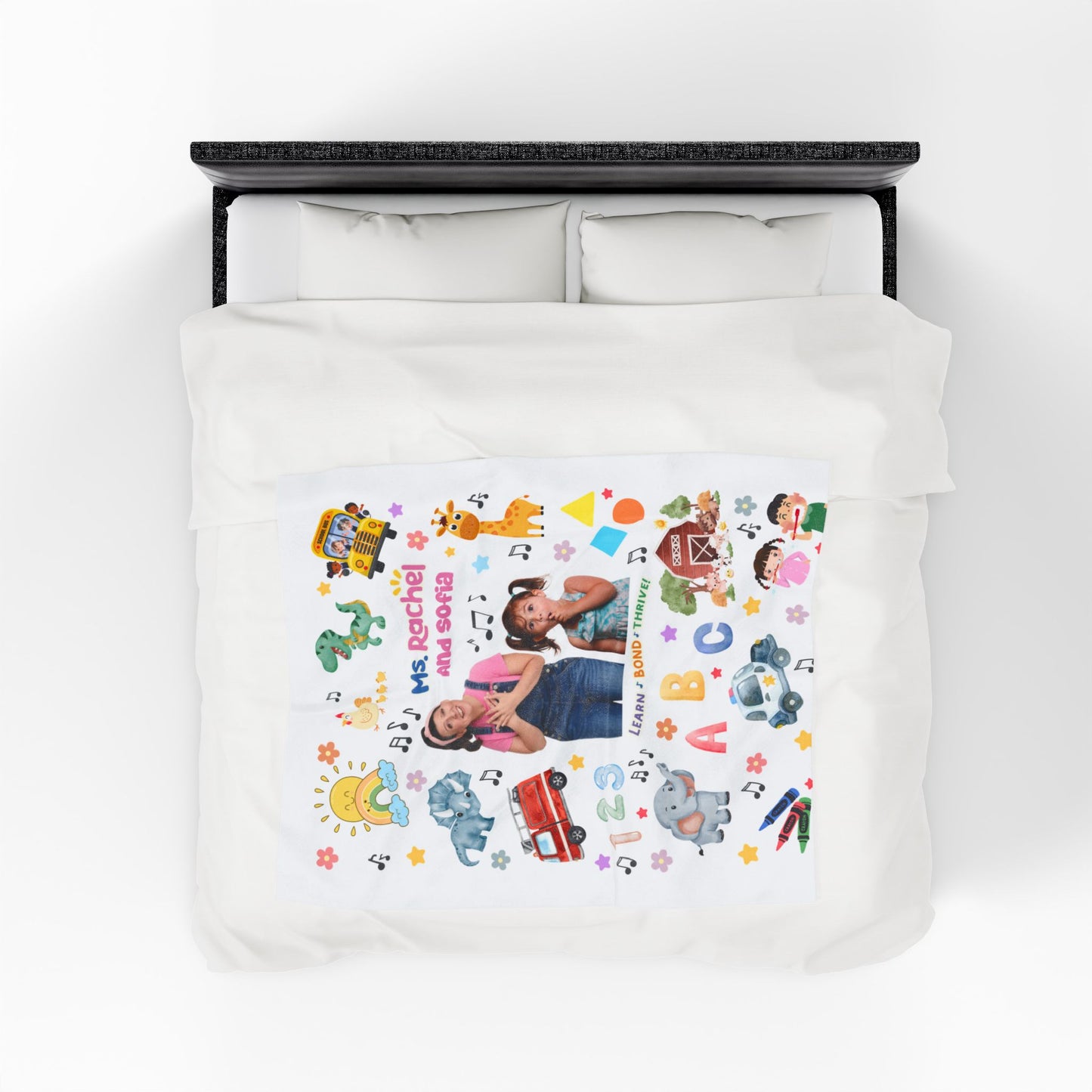 Personalized Miss Rachel Blanket, Custom Photo and Name Kids Blanket, Birthday Gift, Cozy Learning Blanket, Childrens Gift, Toddler Blanket