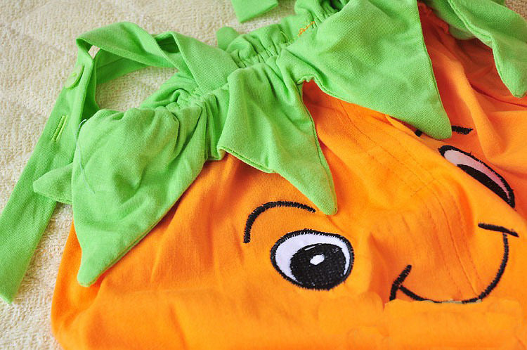 Summer Baby Cartoon Romper Sleeveless, Cute Watermelon Outfit, Persimmon Outfit, Photoshoot Outfit with Hat