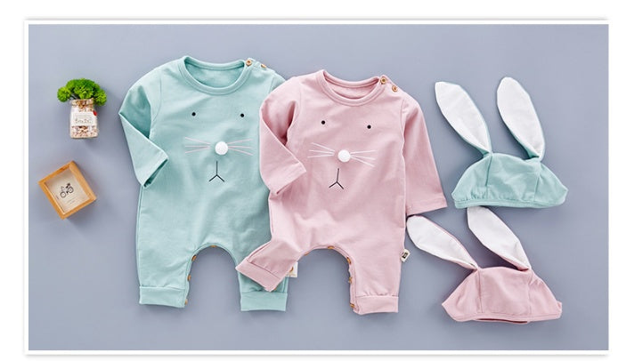 Newborn Easter Bunny Outfit, Baby Bunny Romper Set, Cute Infant Outfit with Rabbit Ear Hat