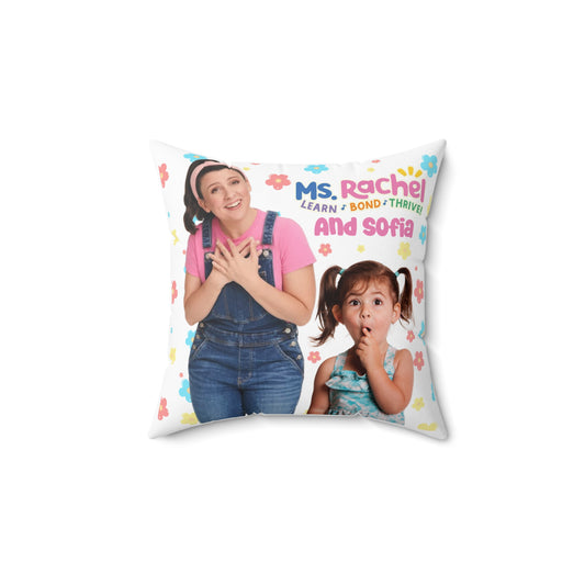 Personalized Ms. Rachel Kids’ Pillow - Custom Name & Photo Decorative Cushion for Playroom, Nursery, Birthdays & Cozy Home Decor