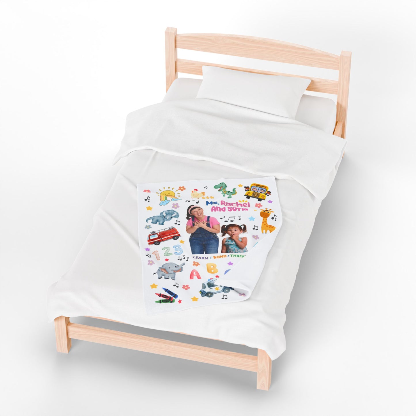 Personalized Miss Rachel Blanket, Custom Photo and Name Kids Blanket, Birthday Gift, Cozy Learning Blanket, Childrens Gift, Toddler Blanket