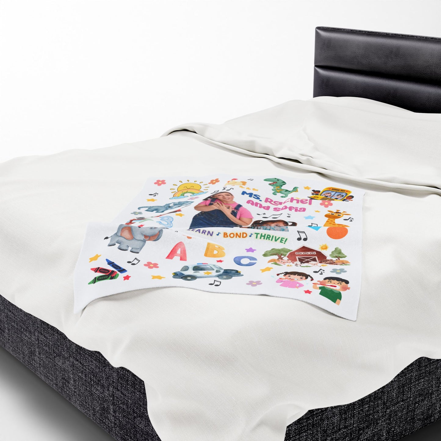 Personalized Miss Rachel Blanket, Custom Photo and Name Kids Blanket, Birthday Gift, Cozy Learning Blanket, Childrens Gift, Toddler Blanket