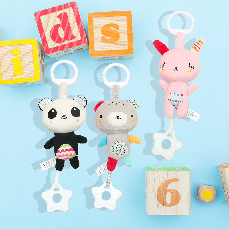 Baby Animal Teether Rattle Bed Trailer
