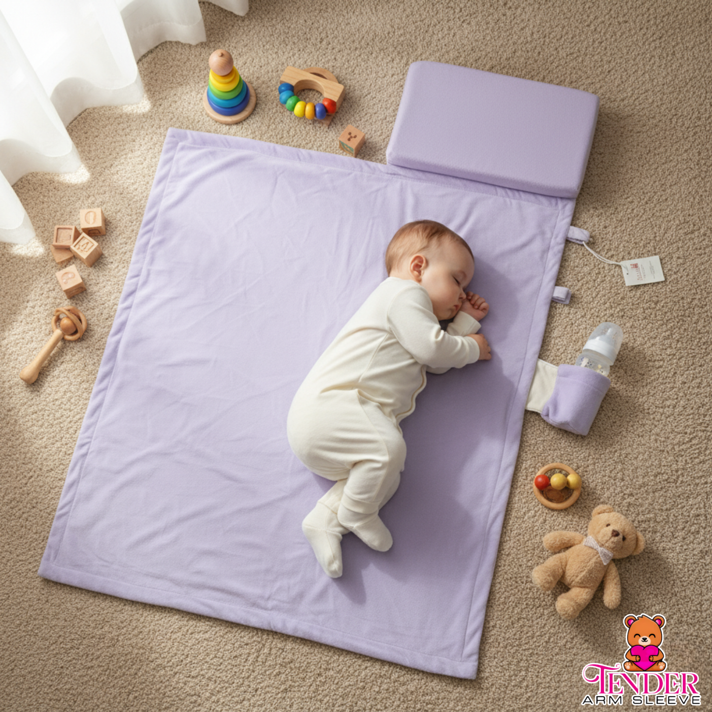Tender Arm Sleeve - Soft Baby Holding Support Pillow & Multi-Use Minky Blanket for Newborns & Toddlers (0–5 Years)
