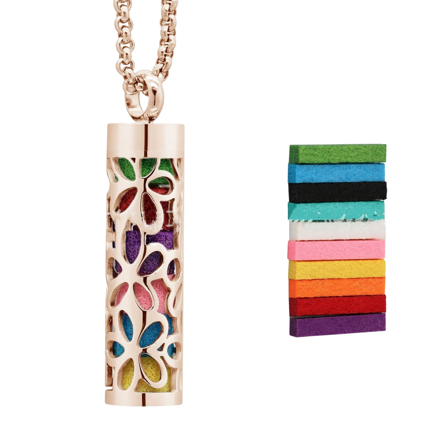 Aromatherapy Necklace Diffuser – Titanium Steel Essential Oil Locket Pendant, Perfume Diffuser Jewelry for Women & Men