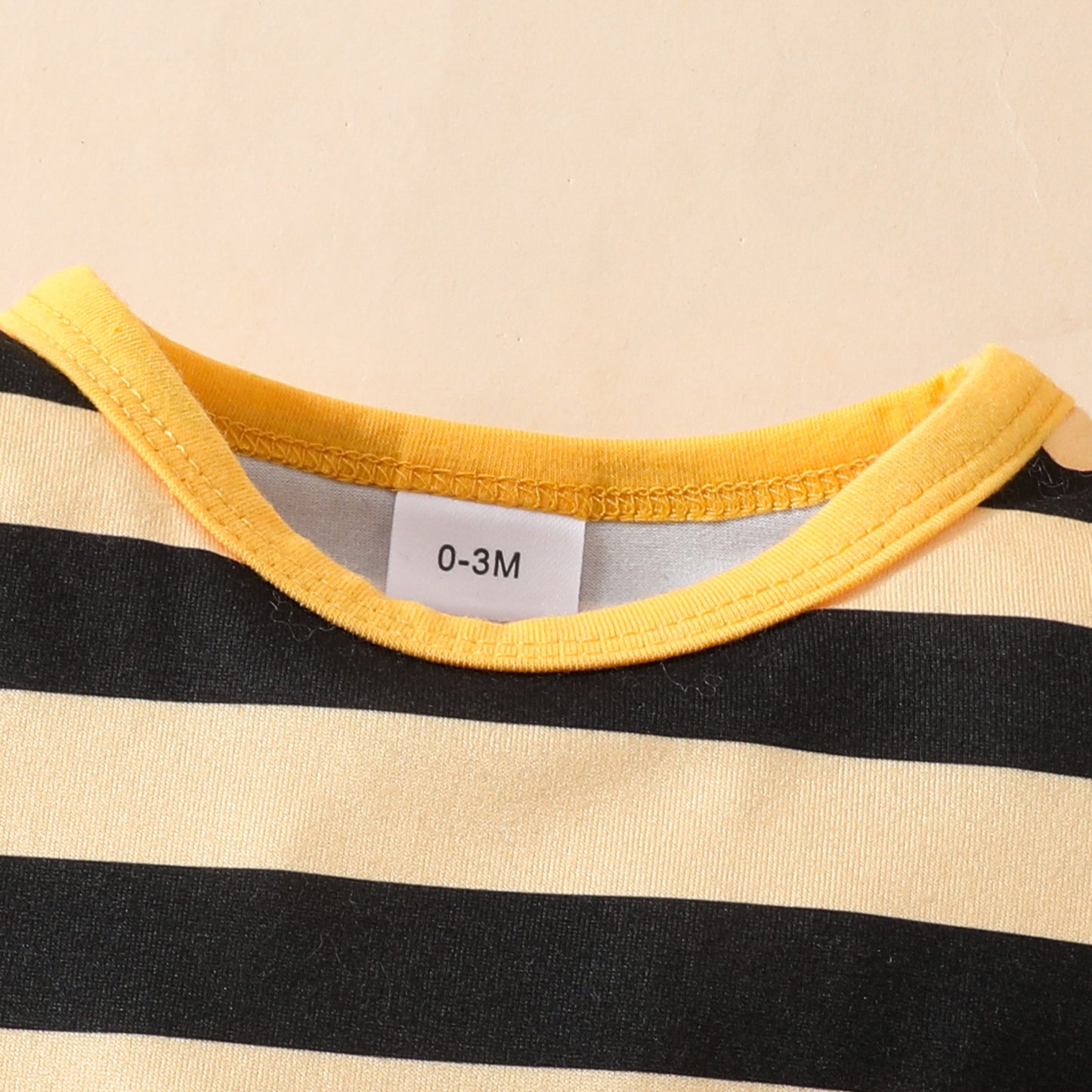 Baby Girl Bee-Inspired Romper Set | Yellow Striped Long Sleeve Romper + Skirt | Cute Three-Piece Outfit