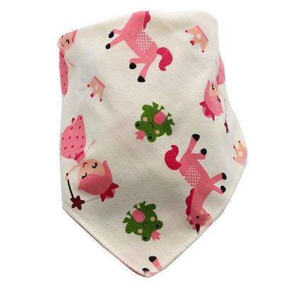 Cute Baby Bandana Bibs, Adjustable Snaps for Newborns & Toddlers Cotton Drool Bibs, Printed Baby Slabber