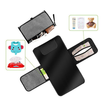 Portable Baby Diaper Changing Pad with Storage – Foldable Waterproof Travel Changing Mat, Compact Nappy Clutch for Newborn & Toddler