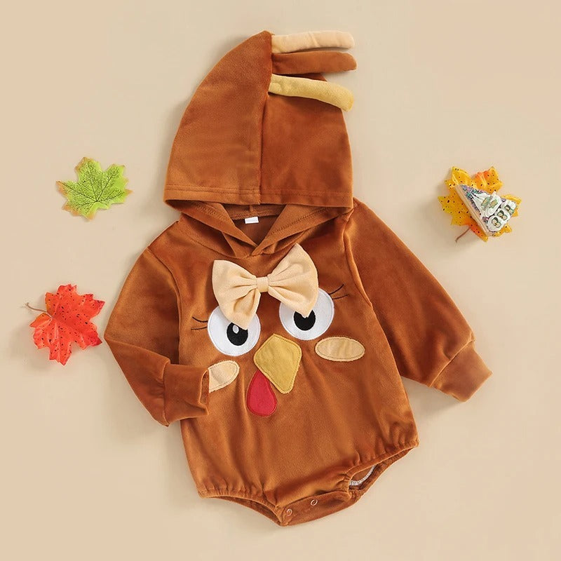 Romper Thanksgiving Chicken Shape Cute Style Baby Jumpsuits