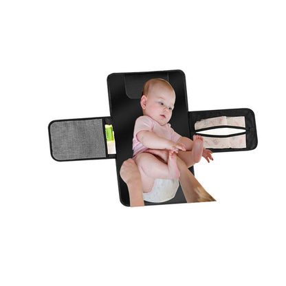 Portable Baby Diaper Changing Pad with Storage – Foldable Waterproof Travel Changing Mat, Compact Nappy Clutch for Newborn & Toddler