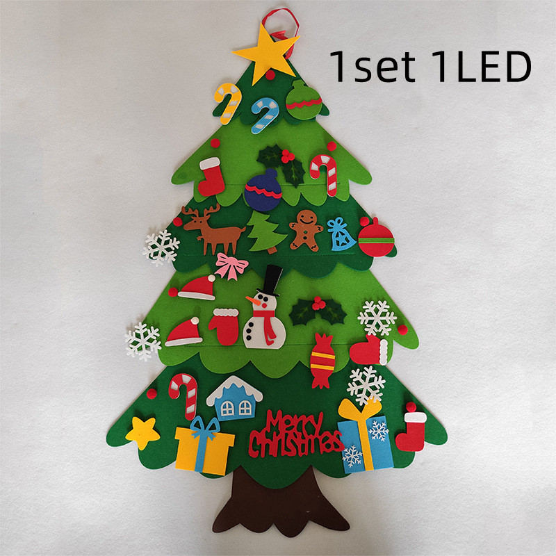 DIY Felt Christmas Tree Set for Kids – Toddler Christmas Tree Decorations Kit, Reusable Holiday Wall Decor & Educational Toy