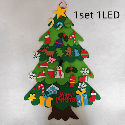 DIY Felt Christmas Tree Set for Kids – Toddler Christmas Tree Decorations Kit, Reusable Holiday Wall Decor & Educational Toy