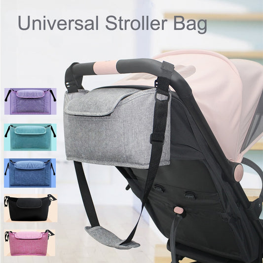 Universal Baby Stroller Organizer Bag with Cup Holder & Winter Cover – Waterproof Pram Storage, Insulated Bottle Holder for Travel & All Seasons