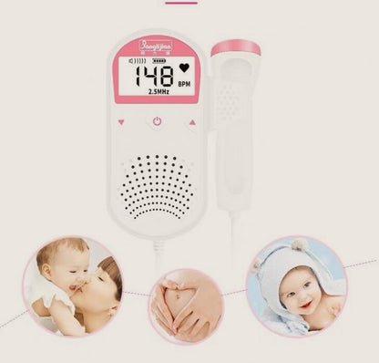 Fetal Heart Rate Monitor for Home Use – Pregnancy Baby Heartbeat Detector, Digital LCD Fetal Doppler, Safe & Easy 12–40 Weeks