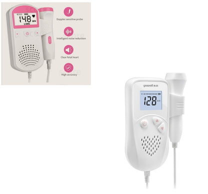 Fetal Heart Rate Monitor for Home Use – Pregnancy Baby Heartbeat Detector, Digital LCD Fetal Doppler, Safe & Easy 12–40 Weeks