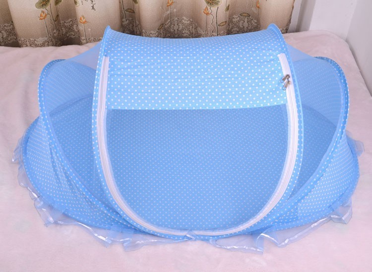 Foldable Baby Mosquito Net Bed with Mattress & Pillow – Portable Infant Travel Crib Tent, Breathable Insect Protection Baby Bed