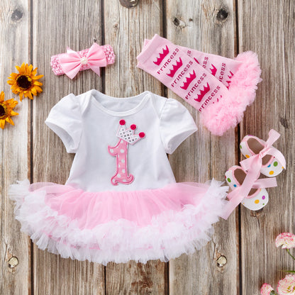 Baby short-sleeved high quality cotton bag fart dress one-piece dress rose red pink romper dress