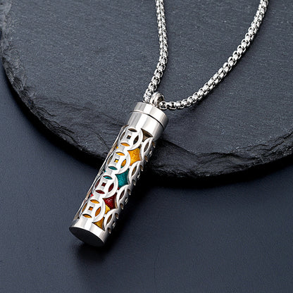 Aromatherapy Necklace Diffuser – Titanium Steel Essential Oil Locket Pendant, Perfume Diffuser Jewelry for Women & Men