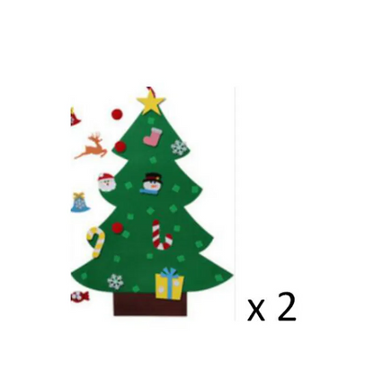 DIY Felt Christmas Tree Set for Kids – Toddler Christmas Tree Decorations Kit, Reusable Holiday Wall Decor & Educational Toy