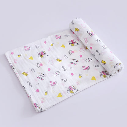 Newborn Bamboo Cotton Swaddle Blanket | Double-Layer Gauze Wrap for Babies (0–2Y)
