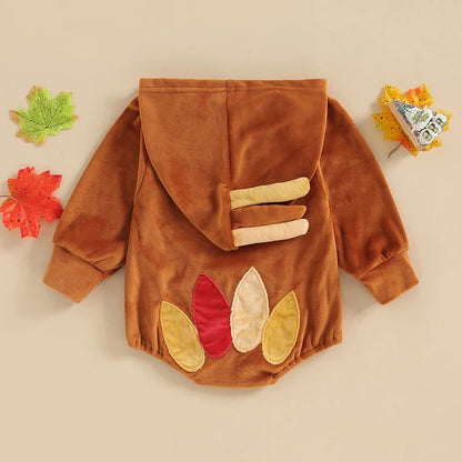 Romper Thanksgiving Chicken Shape Cute Style Baby Jumpsuits