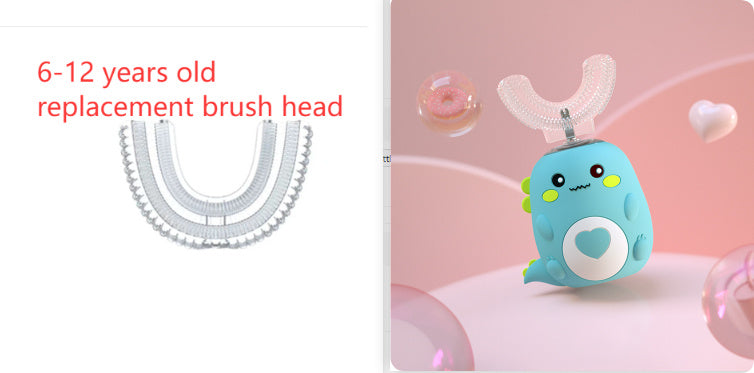 Kids Electric Toothbrush U-Shaped – 360° Automatic Sonic Toothbrush for Children, USB Rechargeable Silicone Baby Toothbrush