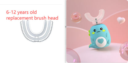 Kids Electric Toothbrush U-Shaped – 360° Automatic Sonic Toothbrush for Children, USB Rechargeable Silicone Baby Toothbrush