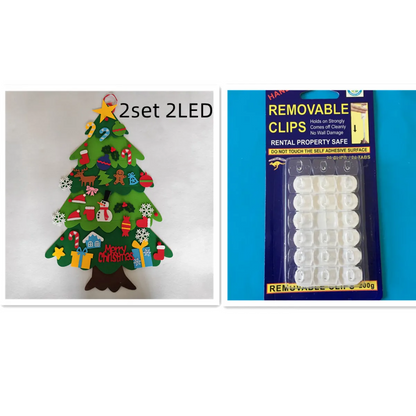 DIY Felt Christmas Tree Set for Kids – Toddler Christmas Tree Decorations Kit, Reusable Holiday Wall Decor & Educational Toy