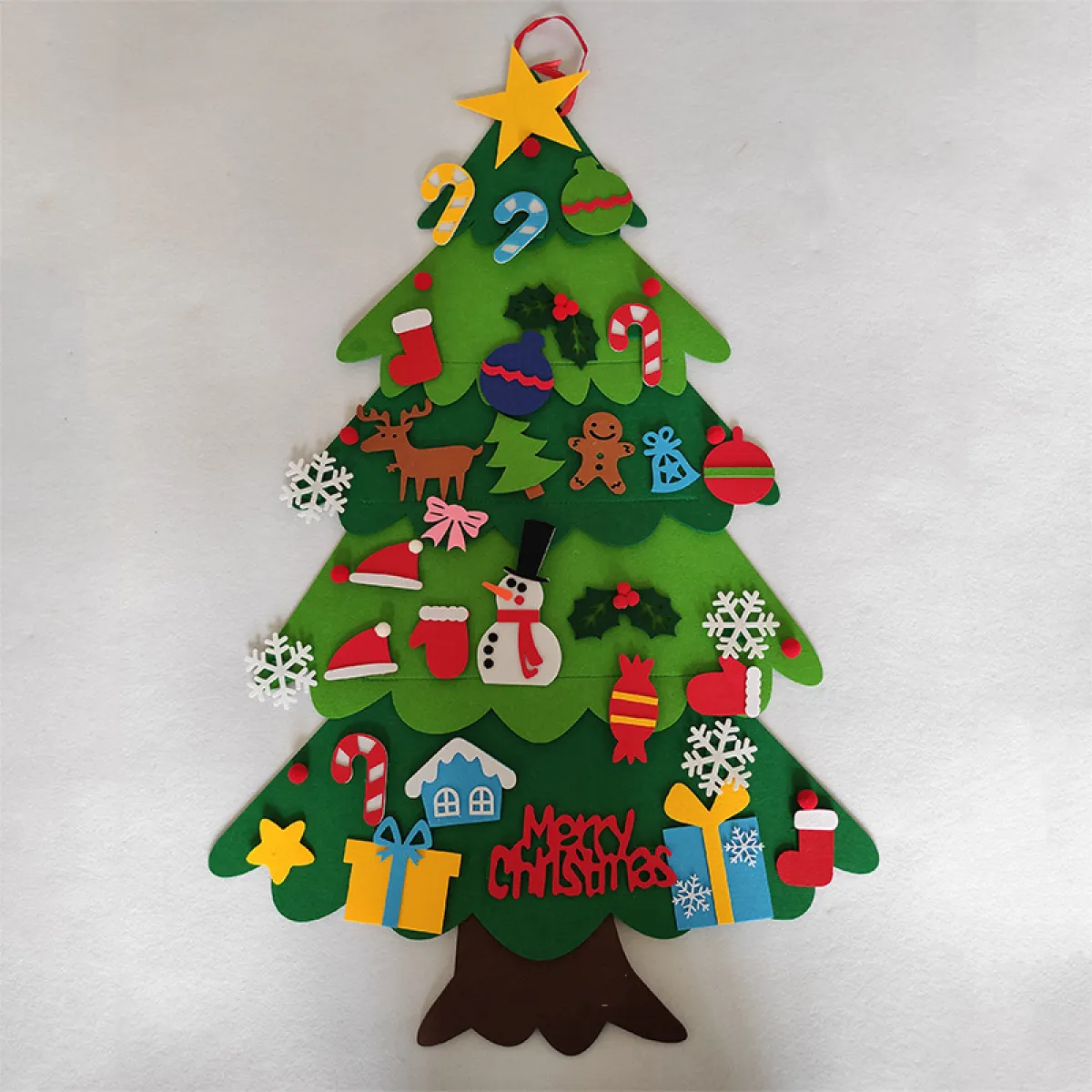 DIY Felt Christmas Tree Set for Kids – Toddler Christmas Tree Decorations Kit, Reusable Holiday Wall Decor & Educational Toy