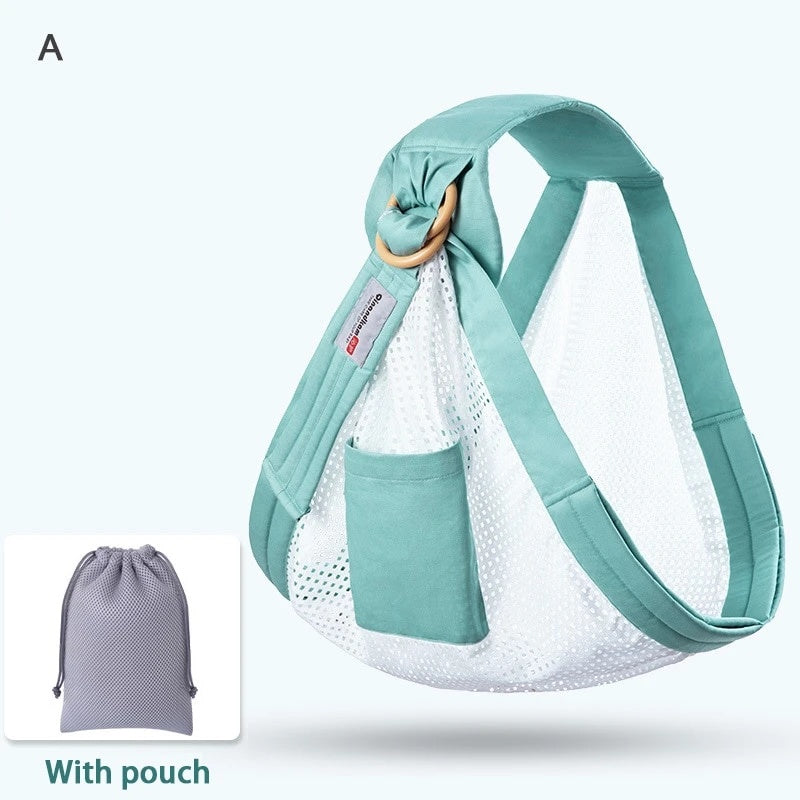 Baby Wrap Carrier Sling – Adjustable Infant Carrier for Newborn to Toddler, Soft Breathable Cotton Baby Sling for Breastfeeding & Hands-Free Carry