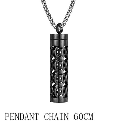 Aromatherapy Necklace Diffuser – Titanium Steel Essential Oil Locket Pendant, Perfume Diffuser Jewelry for Women & Men