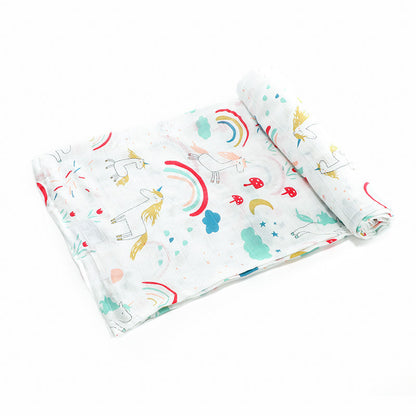 Newborn Bamboo Cotton Swaddle Blanket | Double-Layer Gauze Wrap for Babies (0–2Y)