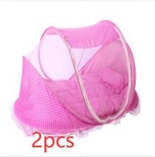 Foldable Baby Mosquito Net Bed with Mattress & Pillow – Portable Infant Travel Crib Tent, Breathable Insect Protection Baby Bed