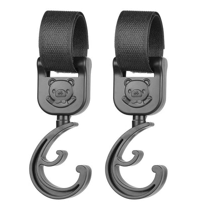 Baby Stroller Hooks 2PCS – Universal Stroller Clips for Diaper Bags, Heavy Duty Pram Hooks for Shopping & Travel Accessories